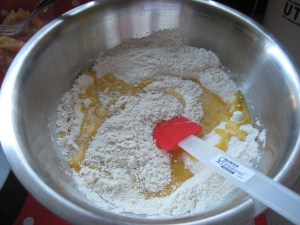 Fold in wet ingredients