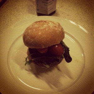 Spiced lamb burger