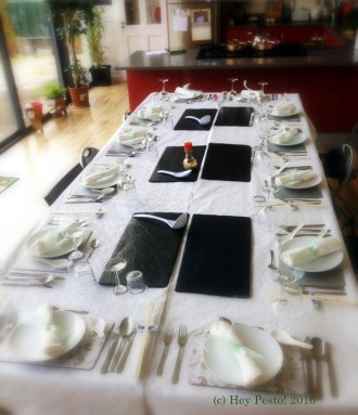 Table Set up for Demo & Dine